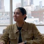 Stella’s suede bomber jacket on Chicago Fire