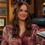 Stephanie’s pink abstract print shirtdress on Days of our Lives