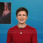 Stephanie’s red short sleeve sweater on Today