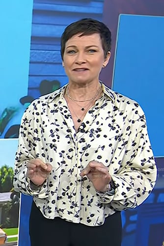 Stephanie's ivory floral blouse on Today