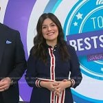 Adrianna’s navy striped trim shirtdress on Today