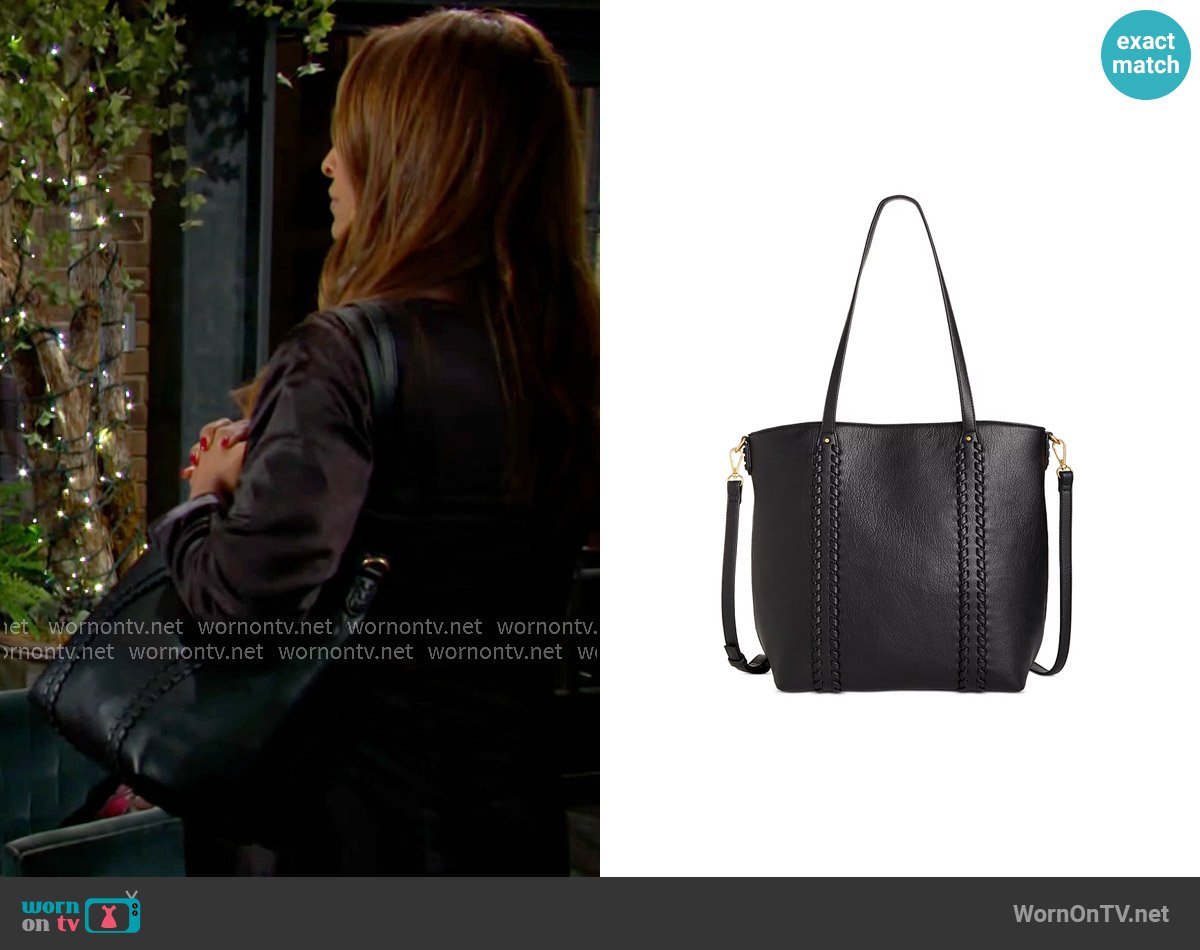Style & Co Whip-Stitch Medium Tote Bag worn by Lily Winters (Christel Khalil) on The Young and the Restless