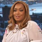 Sunny's white floral top on The Drew Barrymore Show