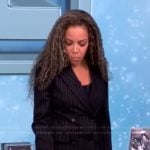 Sunny’s black pinstripe double breasted blazer on The View