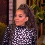 Sunny’s black animal print mesh dress on The View