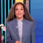 Sunny’s blue metallic fringe top and satin skirt on The View