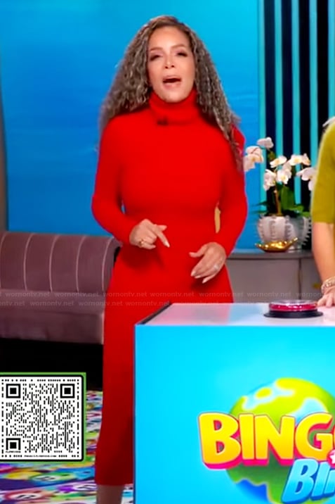 Sunny’s red turtleneck dress on The View