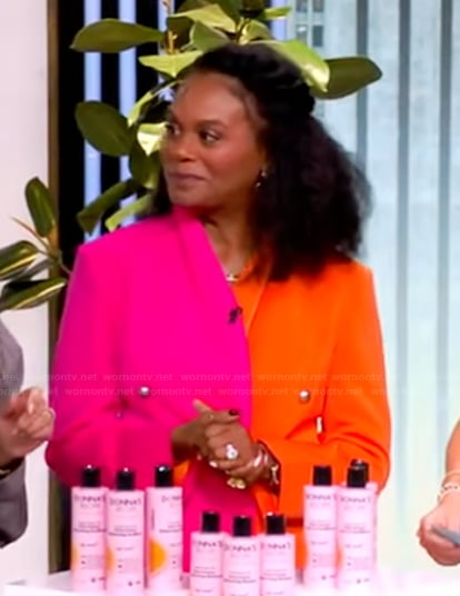 Tabitha Brown’s colorblock suit on The View