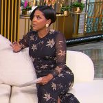 Tamron’s black floral mesh dress on Tamron Hall Show