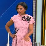 Tamron’s pink embellished dress on Tamron Hall Show