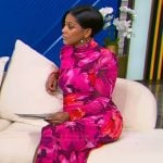 Tamron’s pink floral mesh dress on Tamron Hall Show