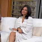 Dr. Tara Narula’s white striped knit maxi dress on Good Morning America