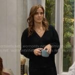 Taylor’s black wrap sweater on The Bold and the Beautiful