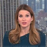 Jen Maxfield’s teal asymmetric neck sheath dress on Today