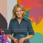 Tory’s teal belted denim dress on Good Morning America