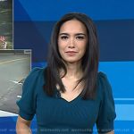 Emilie’s teal sweater and leather maxi skirt on Today