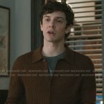 Teddy’s brown ribbed cardigan on Elsbeth