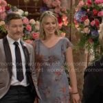 Tessa’s blue floral dress on The Young and the Restless
