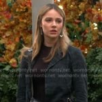 Tessa’s dark camo jacket on The Young and the Restless