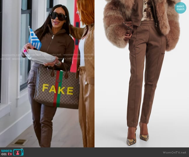 The Attico Logo Cotton-blend Jersey Sweatpants worn by Angie Katsanevas on The Real Housewives of Salt Lake City