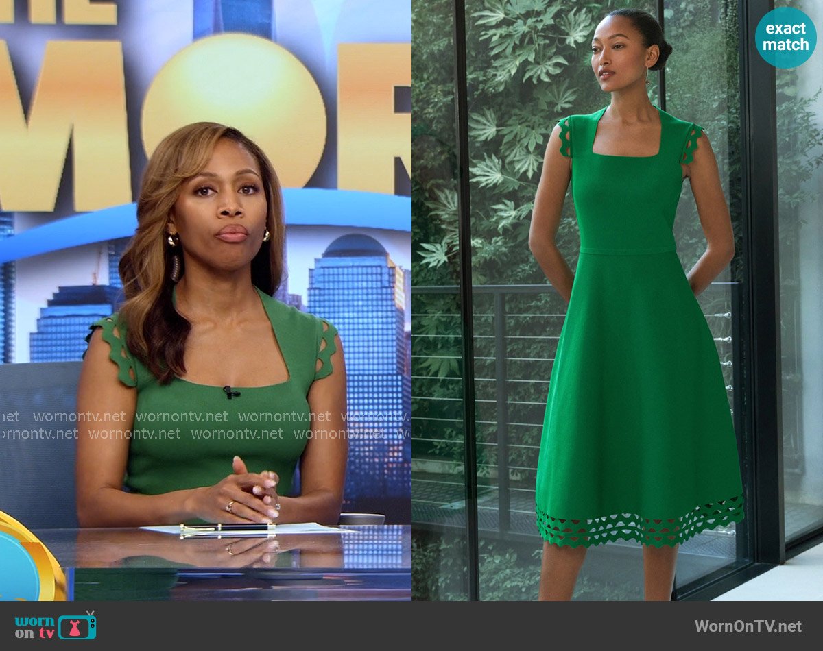 The Fold London Vienna Dress in Emerald Green worn by Christina Hunter (Nicole Beharie) on The Morning Show
