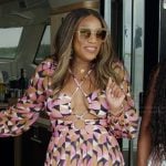 Tia’s geometric print cutout dress on The Real Housewives of Potomac