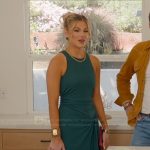 Fiona’s teal sleeveless drape dress on Selling the OC