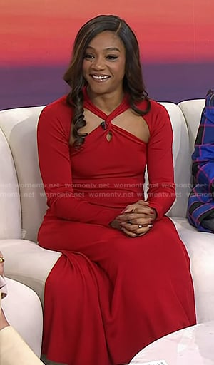 Tiffany Haddish’s red cutout dress on Today