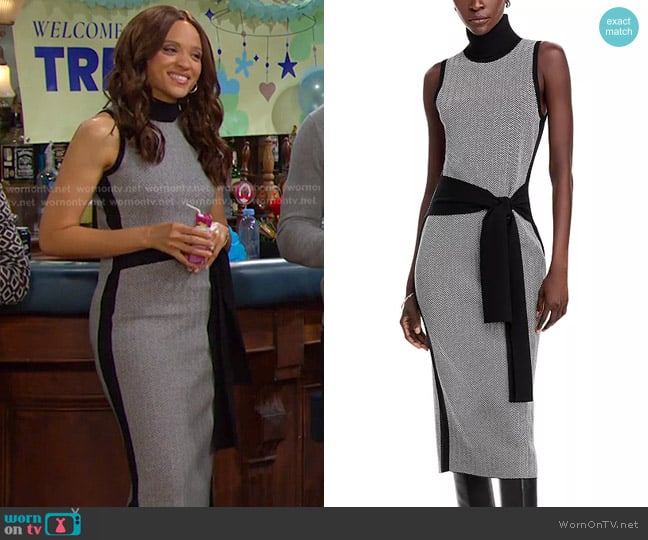 Toccin Peggy Herringbone Dress worn by Lani Price (Sal Stowers) on Days of our Lives