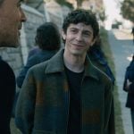 Teddy’s check jacket on Elsbeth