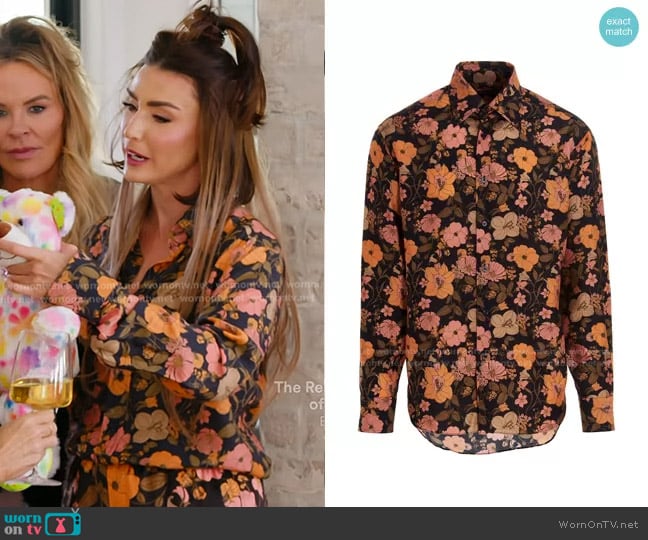 Tom Ford Floral Dress Shirt worn by Bronwyn Newport on The Real Housewives of Salt Lake City