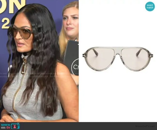 Tom Ford Navigator-frame Sunglasses worn by Lisa Barlow on Access Hollywood