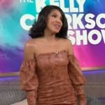 Toni Braxton’s snake skin print mini dress on The Kelly Clarkson Show