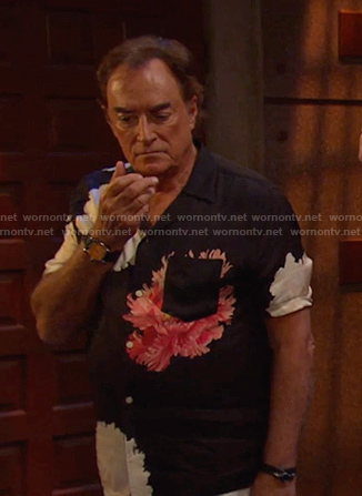 Tony’s black floral short sleeve shirt on Days of our Lives