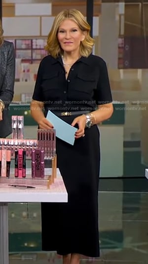 Tory's black utility polo midi dres on Good Morning America