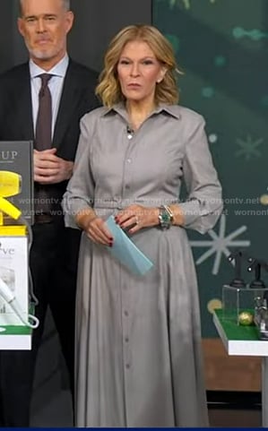Tory's grey belted shirtdress on Good Morning America