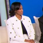 T Renee Smith’s white studded jacket on Tamron Hall Show