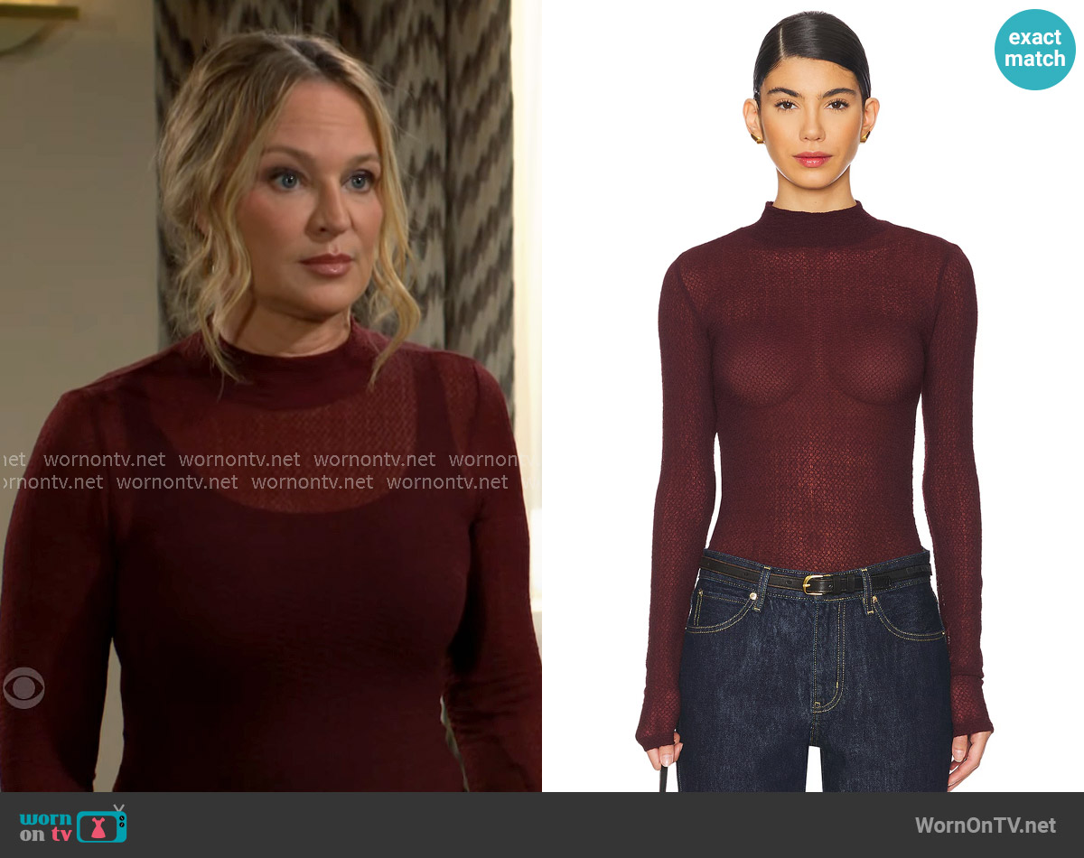 Trouve Leather Jacket worn by Sharon Newman (Sharon Case) on The Young and the Restless