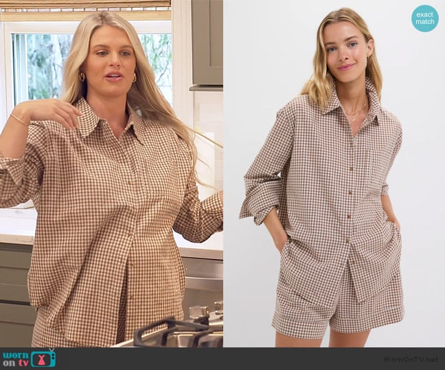 Tuckernuck x Studio McGee Mocha Cotton Gingham Hunter Button Down worn by Madison LeCroy on Southern Charm