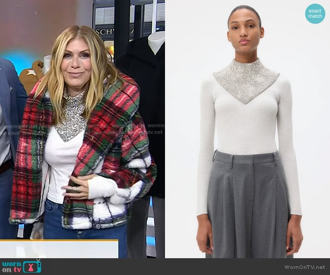 TWP Crystal Embellished Detachable Collar worn by Jill Martin on Today