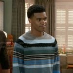 Tyrell’s blue striped sweater on Beyond the Gates