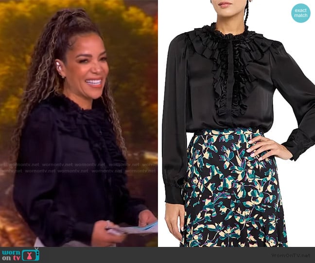 Ulla Johnson Rouen Ruffled Silk Blouse worn by Sunny Hostin on The View