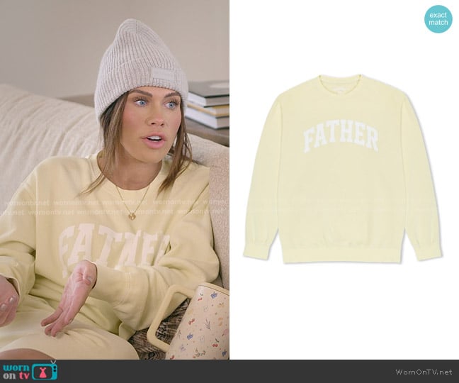 Jessi’s yellow Father print sweatshirt on SLOMW