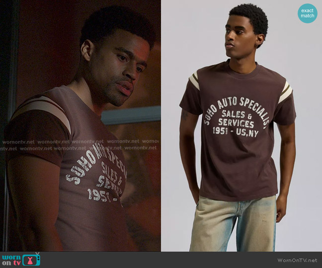 Urban Outfitters Auto Specialist Vintage Graphic Tee worn by Ozzie Edwards (Kyle Bary) on Reasonable Doubt