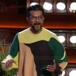 Utkarsh Ambudkar’s abstract knit sweater on The Kelly Clarkson Show