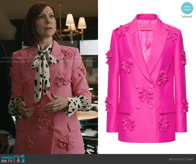 Valentino Garavani Crepe Couture Floral-embroidered Blazer worn by Elsbeth Tascioni (Carrie Preston) on Elsbeth
