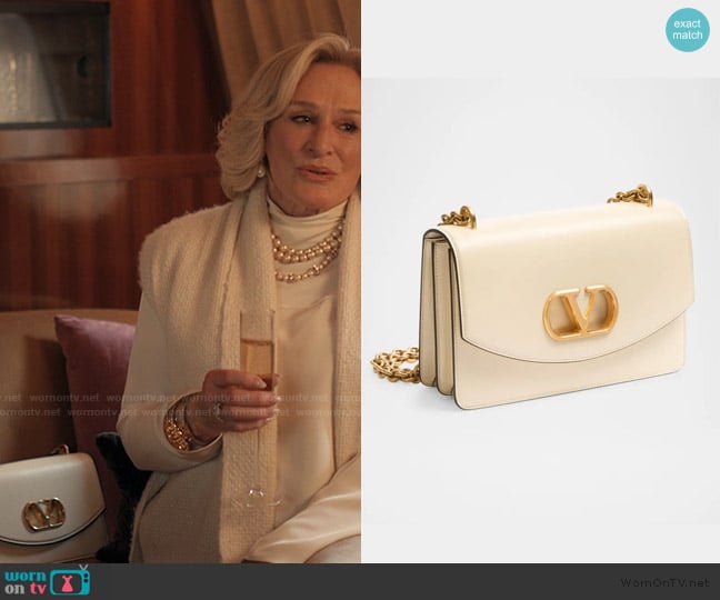 Valentino Garavani Vain Flap Leather Chain Shoulder Bag worn by Dina Standish (Glenn Close) on Alls Fair