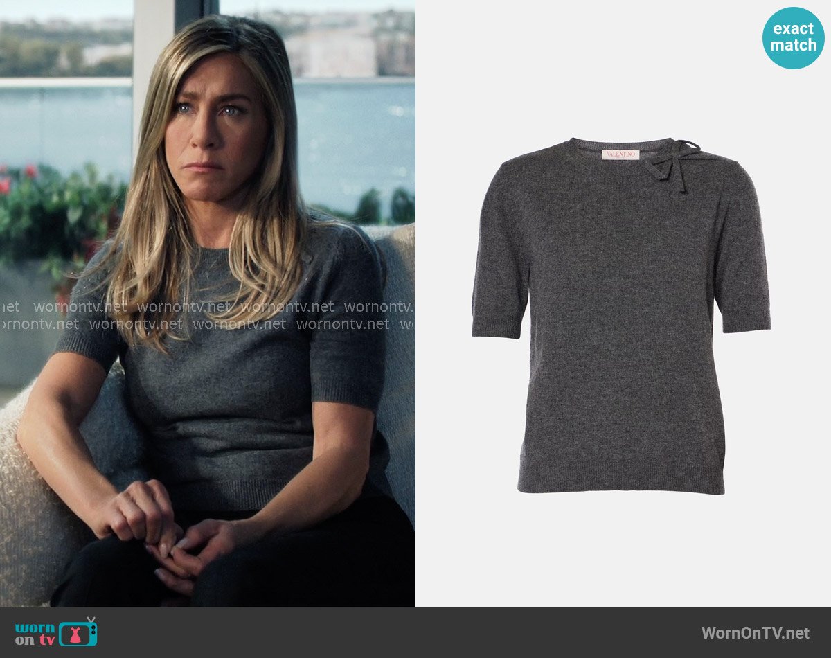 Valentino Virgin wool T-shirt worn by Alex Levy (Jennifer Aniston) on The Morning Show
