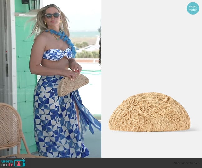 Vanessa Bruno Raffia Clutch worn by Molly O’Connell on Southern Charm