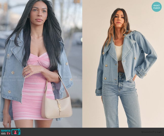 Verde Turquesa Selene Denim Jacket worn by Layla Taylor on The Secret Lives of Mormon Wives